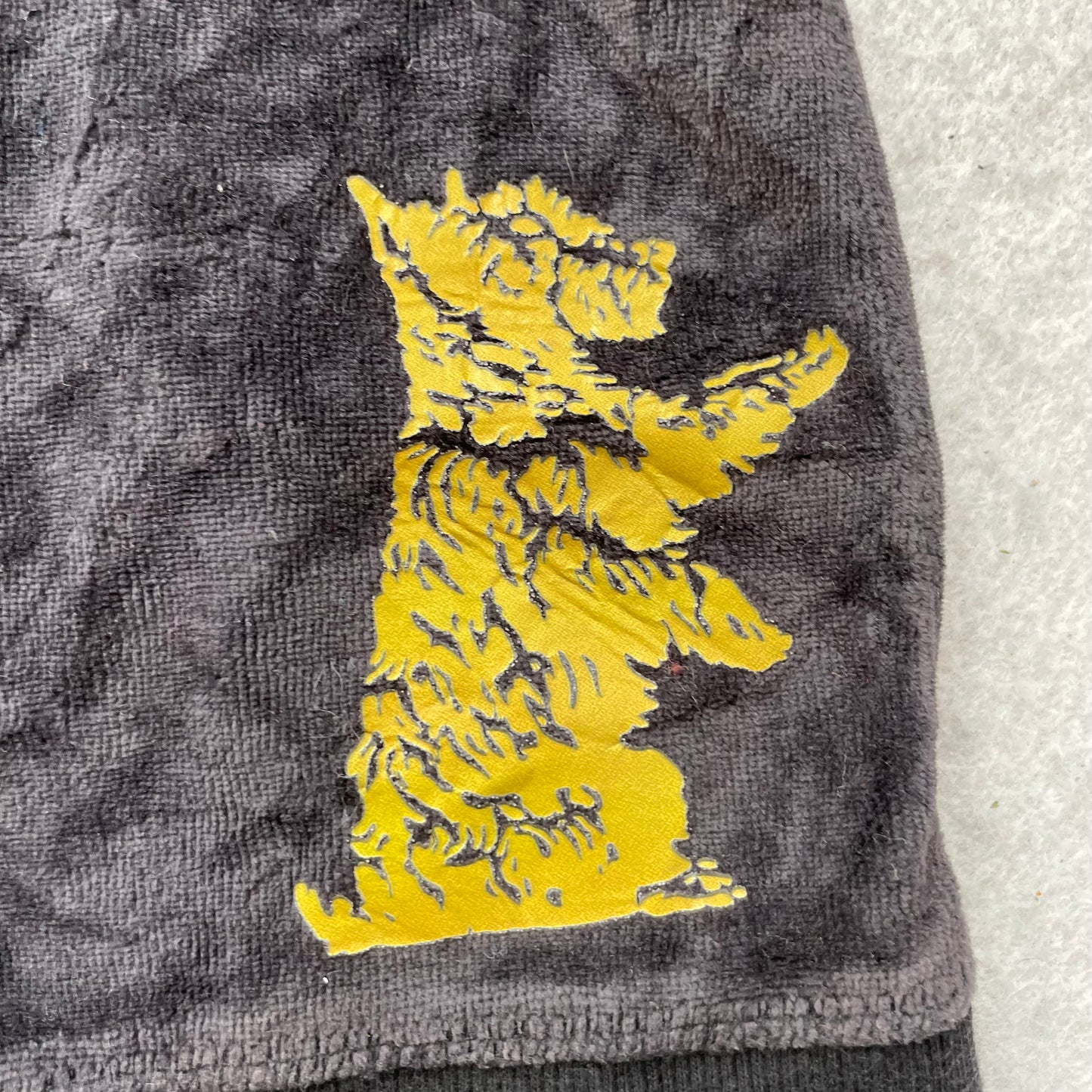Vintage Juicy Couture Womens Deep Charcoal Velour Hoodie Scottie Dog Logo Size L