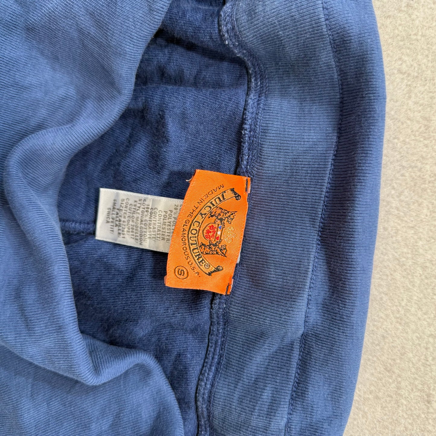 2003 Vintage Juicy Couture Women's Navy Terry Cloth Wide Leg Capris Pant Size S
