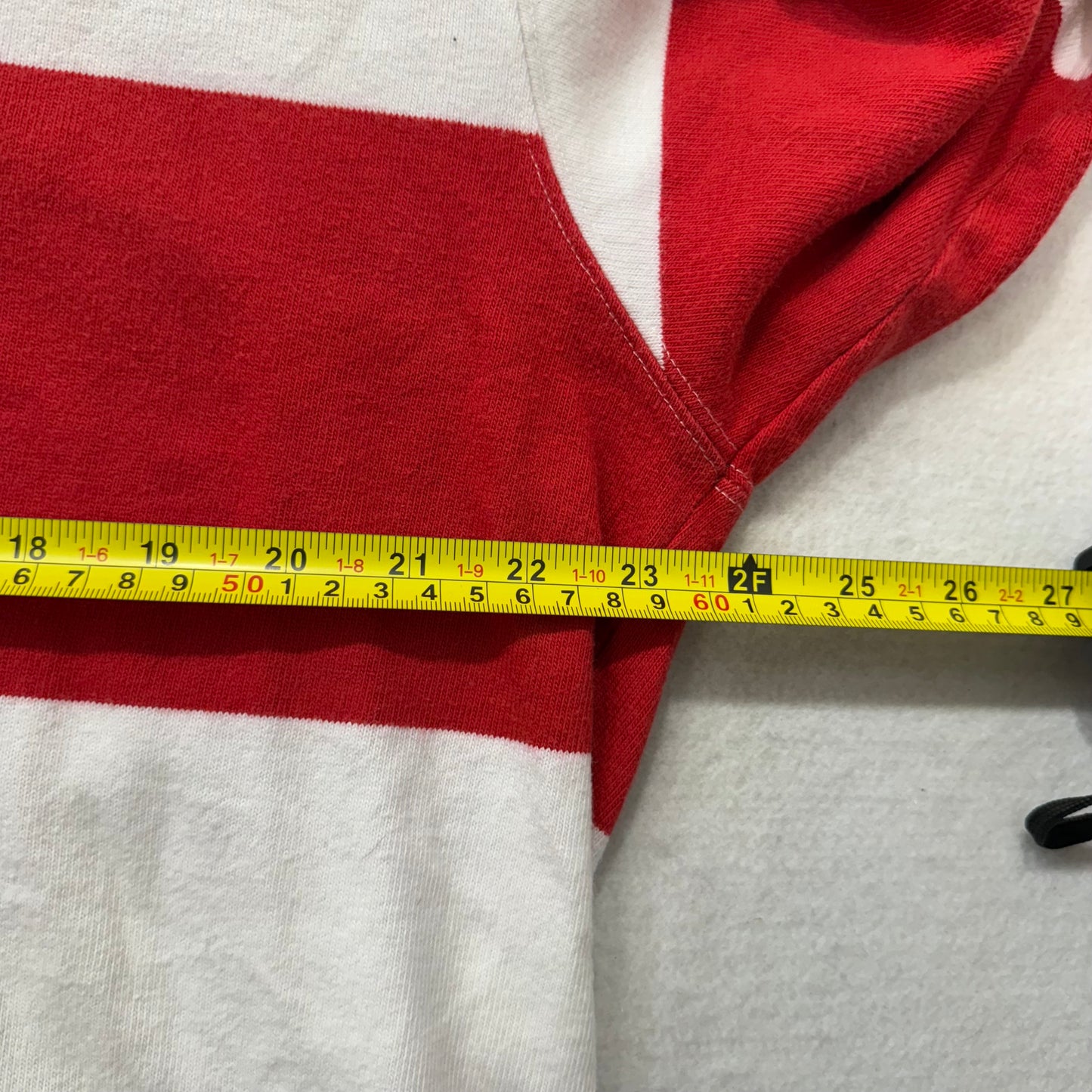 Polo Sport Ralph Lauren Red White Striped Cotton Polo Shirt Long Sleeves Size M