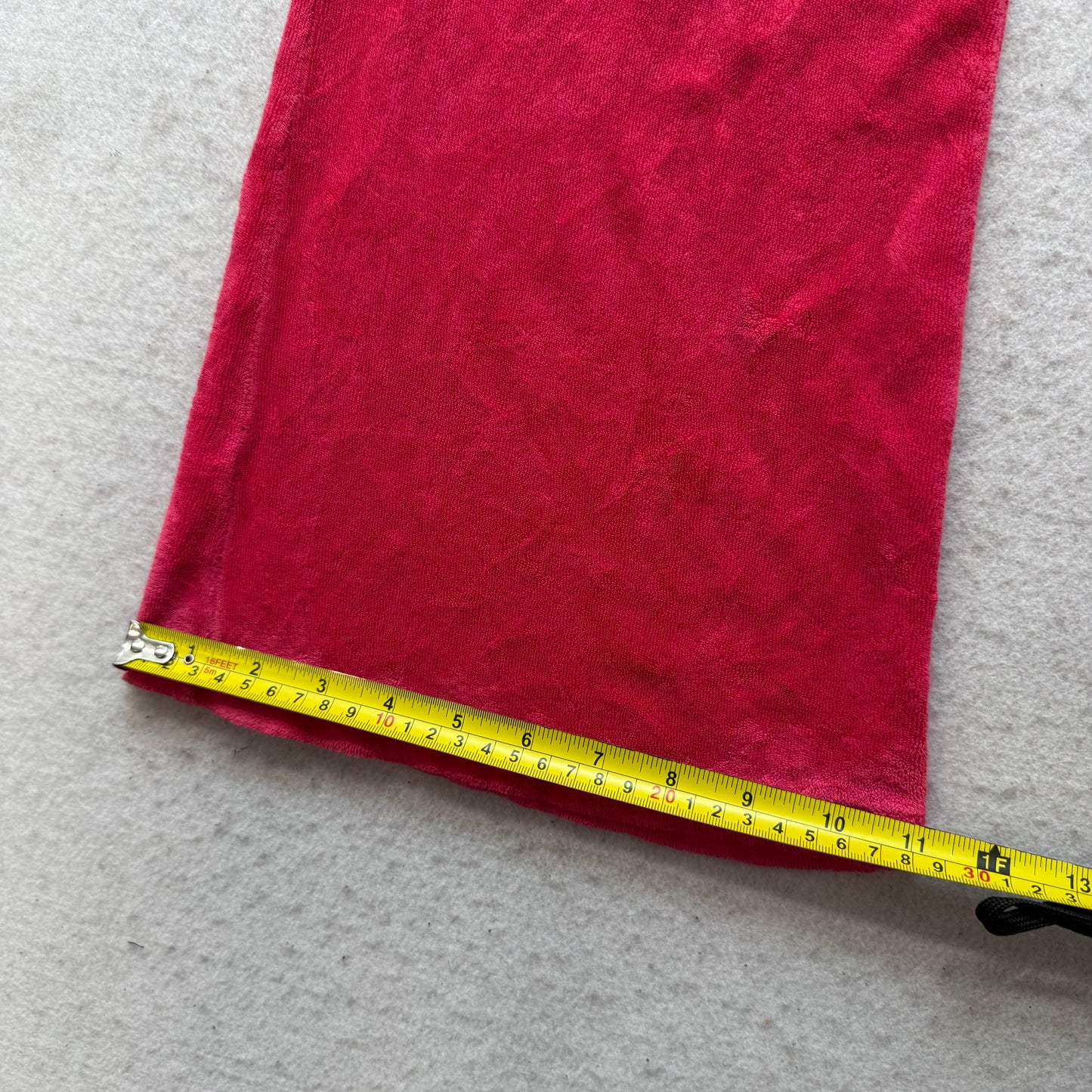 Vintage Juicy Couture Women Hot Pink Terry Cloth Flare Track Pant Pockets Size S