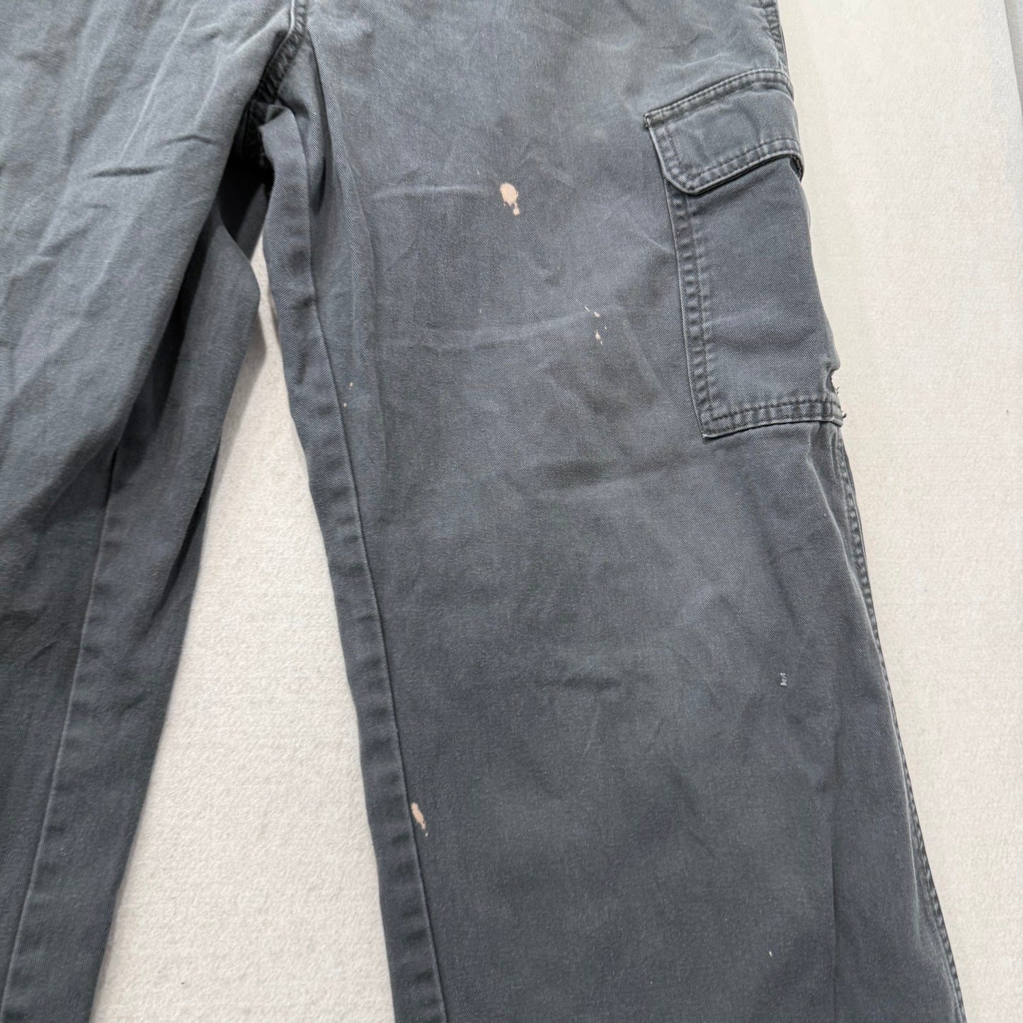 Dickies Men's Charcoal Gray Cotton Loose Fit Cargo Pants Streetwear Size 34