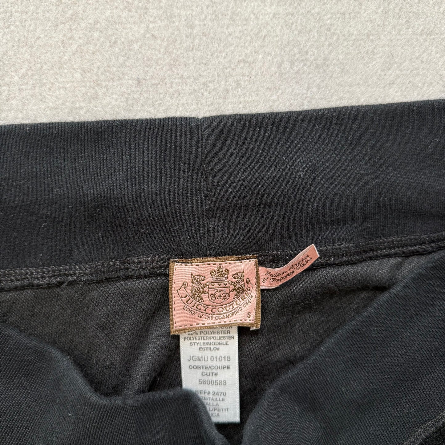 Vintage Juicy Couture Women's Jet Black Velour Flared Track Pants Preppy Size S