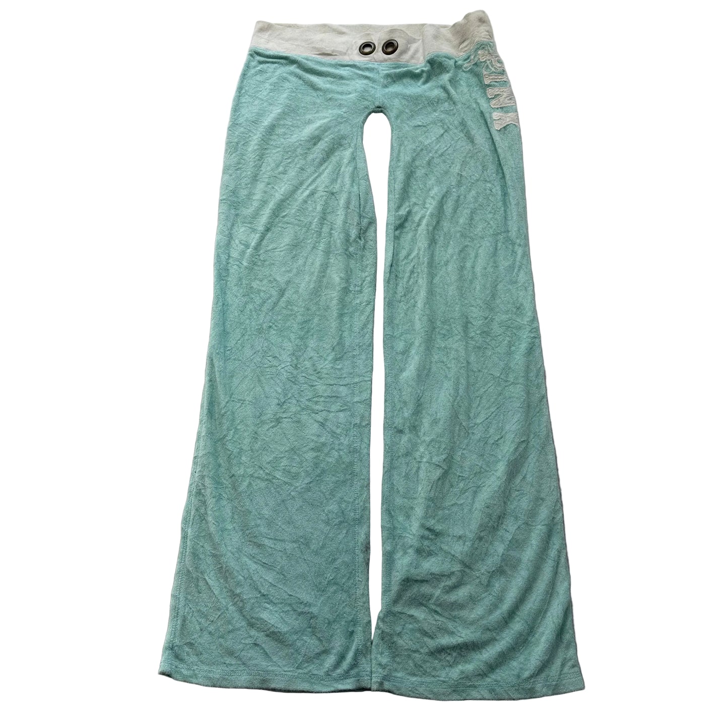 Victoria's Secret PINK Women's Mint Blue Terry Cloth Flared Lounge Pants Size M
