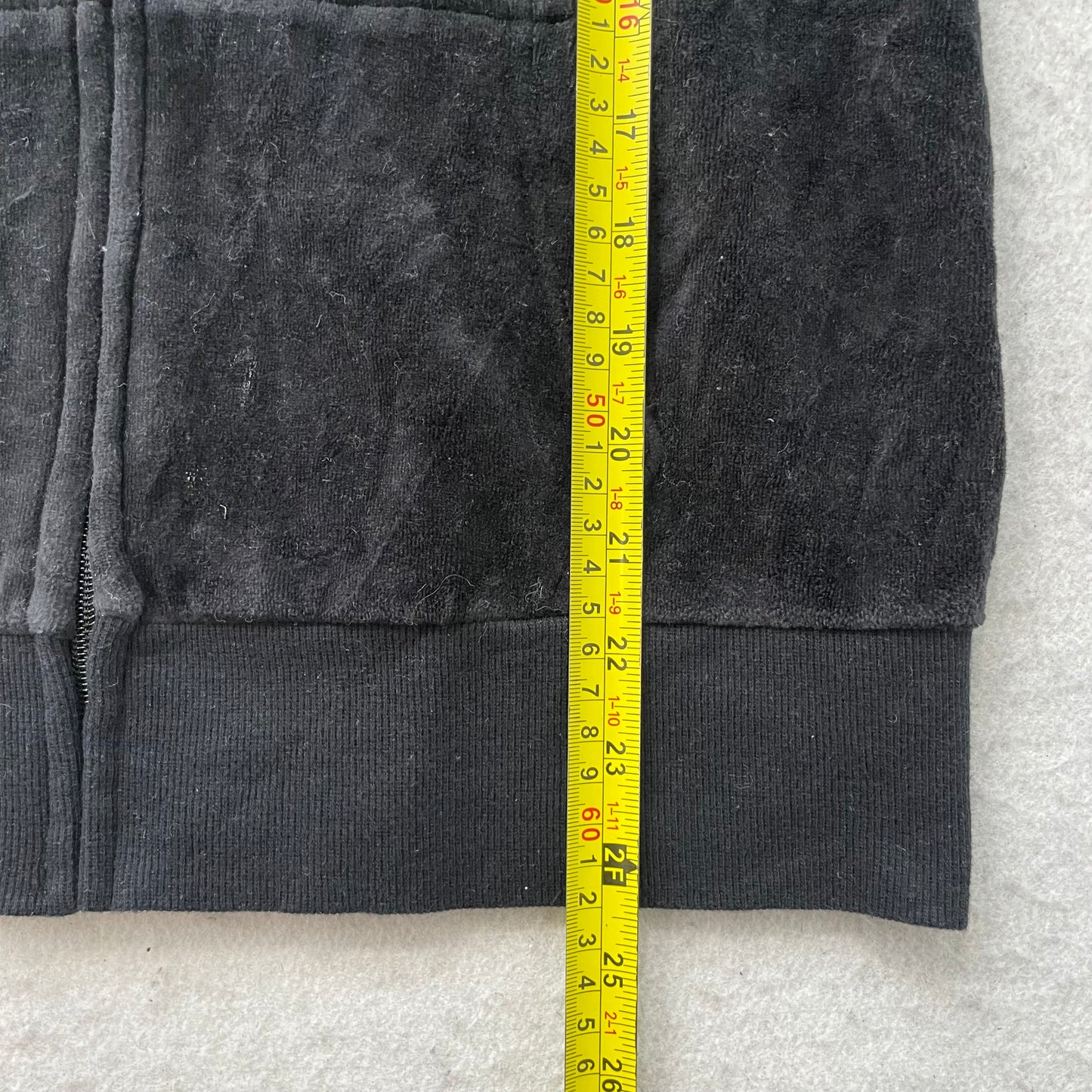 Vtg Juicy Couture Women's Black Velour Tracksuit Set Hoodie & Pant Logo Size L