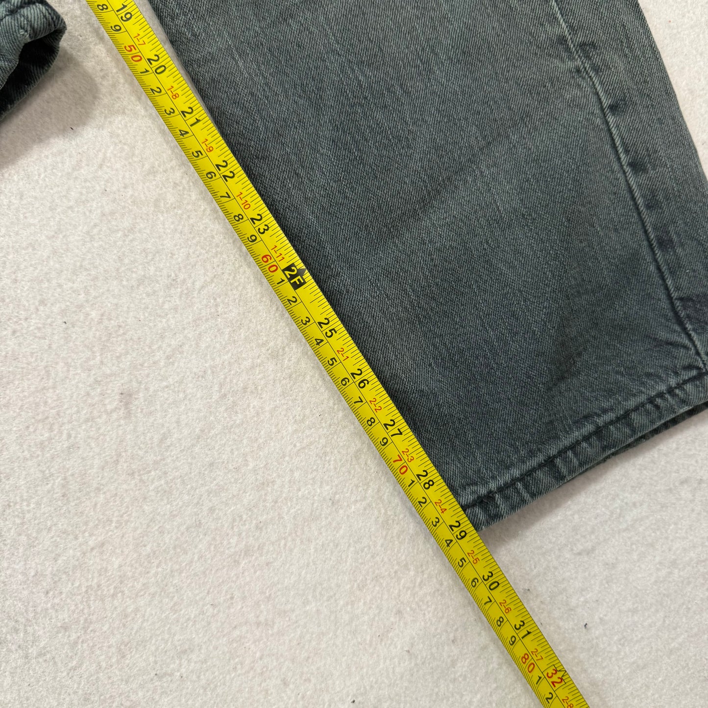 Levi's Men's Forest Green Straight Denim Jeans Pockets Classic Mid-Rise Size 34