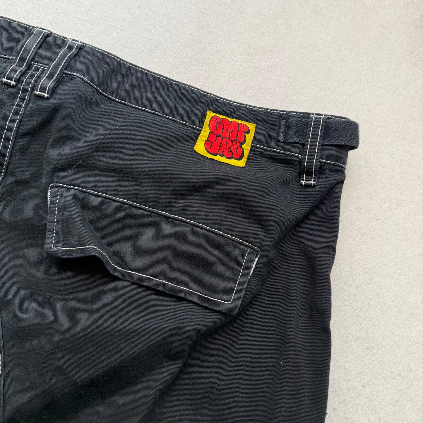Empyre Men's Black Loose Fit Embroidered Cargo Skate Pants Streetwear Size 34