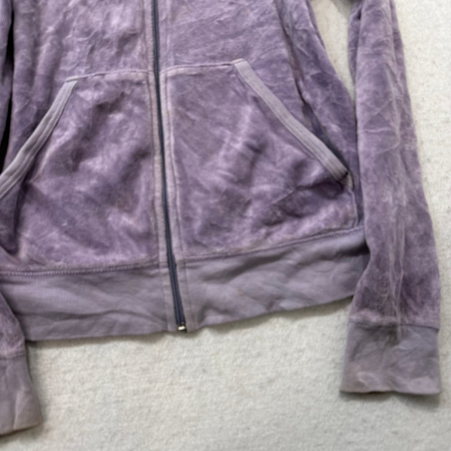 Juicy Couture All Hail Juicy Women's Lavender Velour Zip-Up Hoodie Y2k Size 12