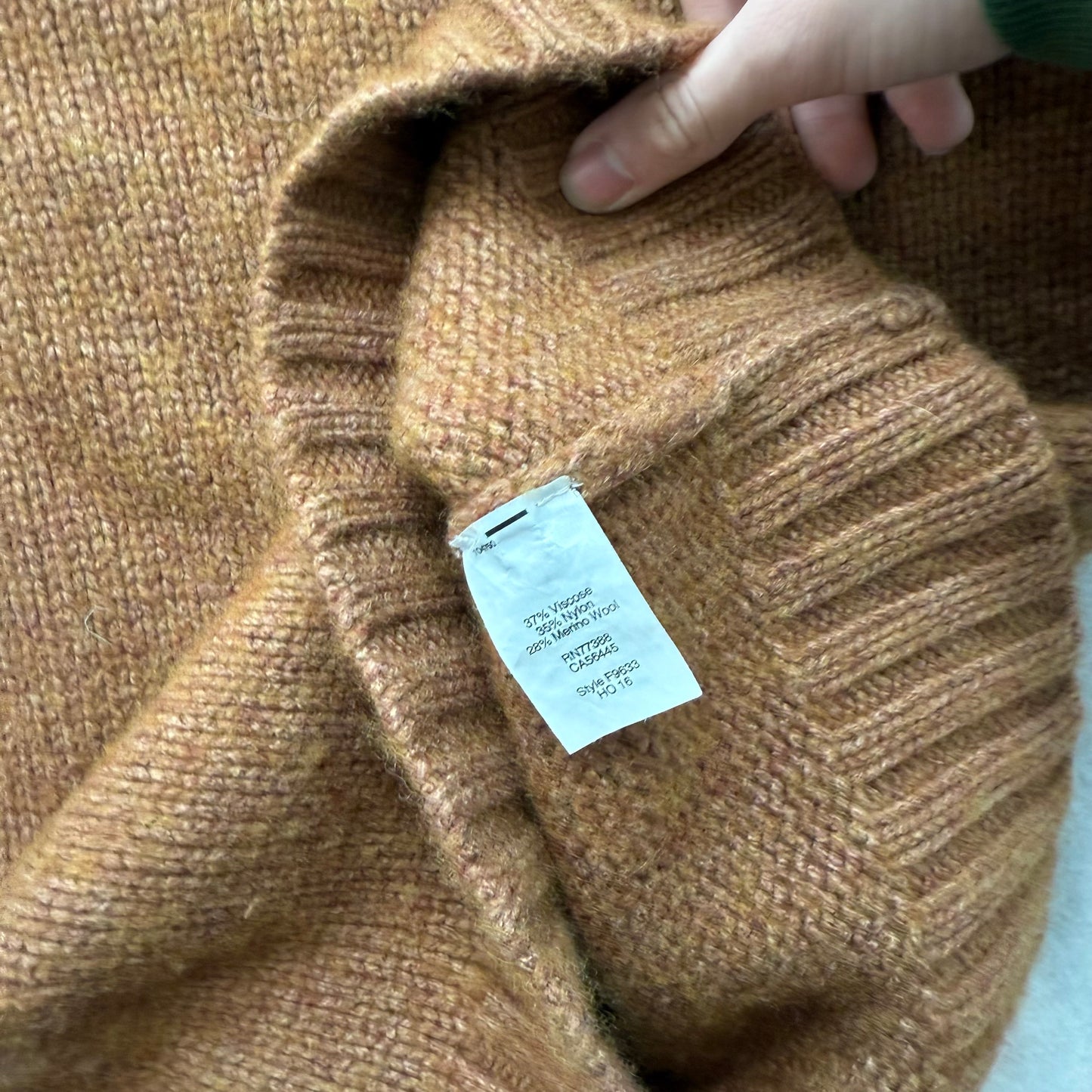 J.Crew Marnie Heather Camel Sweater Crew Neck Pull-Over Ribbed Hem Size XXS