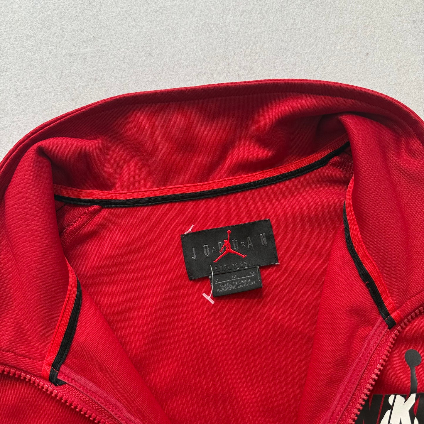 Nike Air Jordan Mens Red Jumpman Classic Tricot Jacket Logo Taping Sleeve Size M