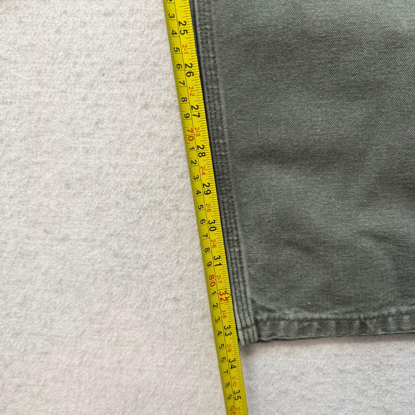 Carhartt B11 Men's Olive Straight Washed Duck Work Pants Dungaree Fit Size 34x36