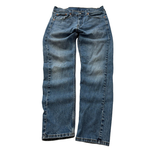 Levi's 505 Men Blue Denim Jeans Straight Leg Pocket Zip-Fly Classic Size W32xL30
