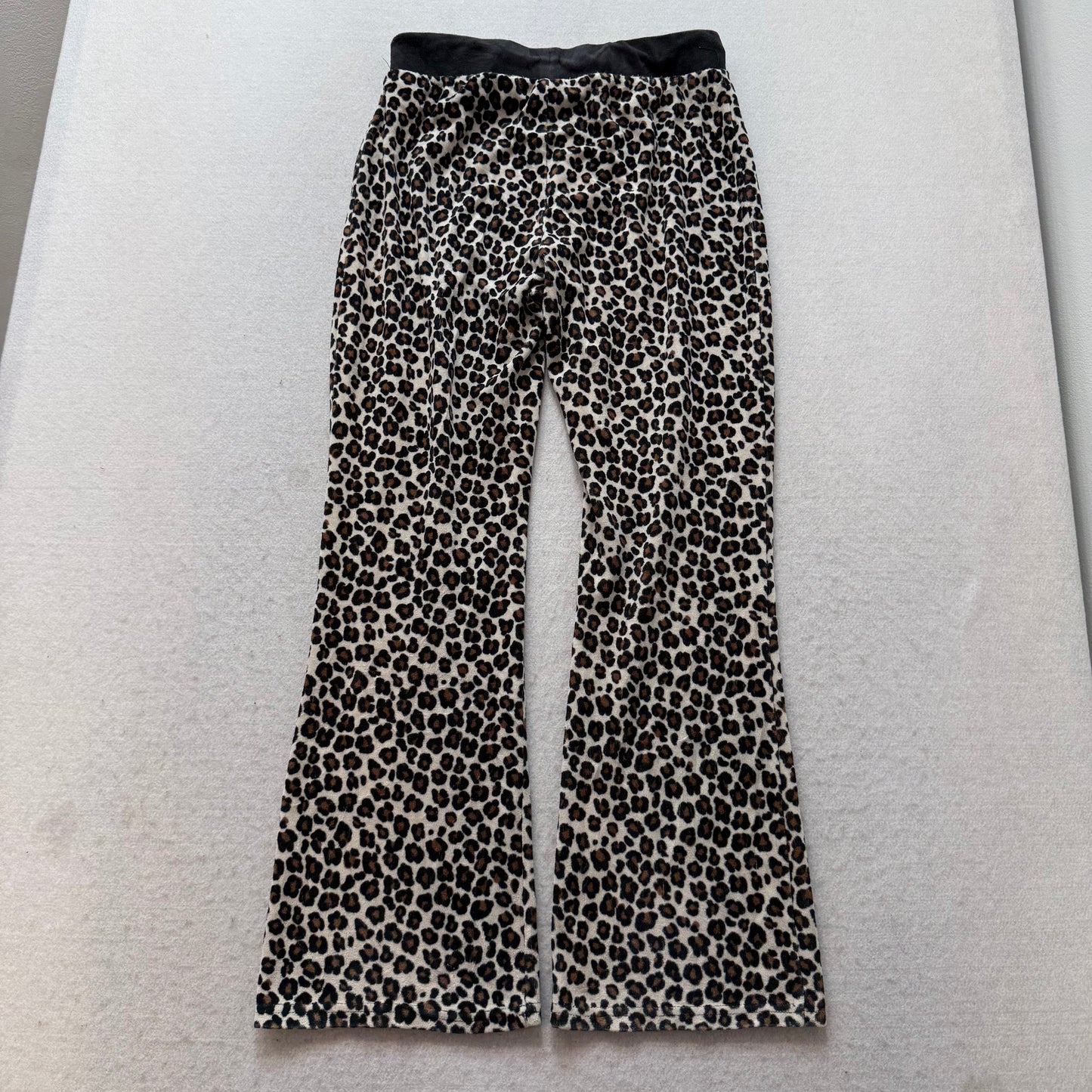 Juicy Couture Women's Leopard Print Velour Flared Track Pants Loungewear Size M