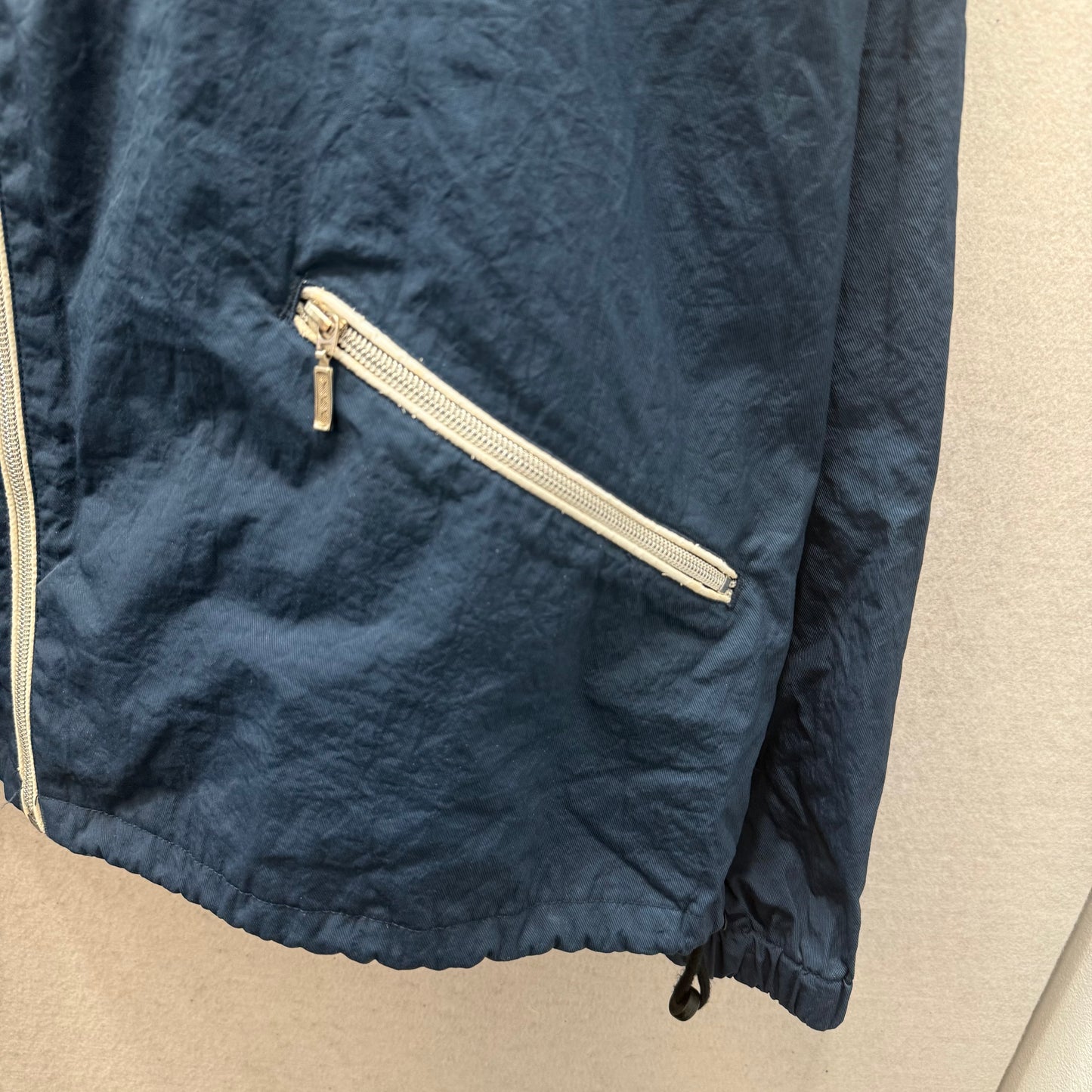 Tommy Hilfiger Men's Navy Blue Full Zip Windbreaker Jacket Zip Pockets Size XL