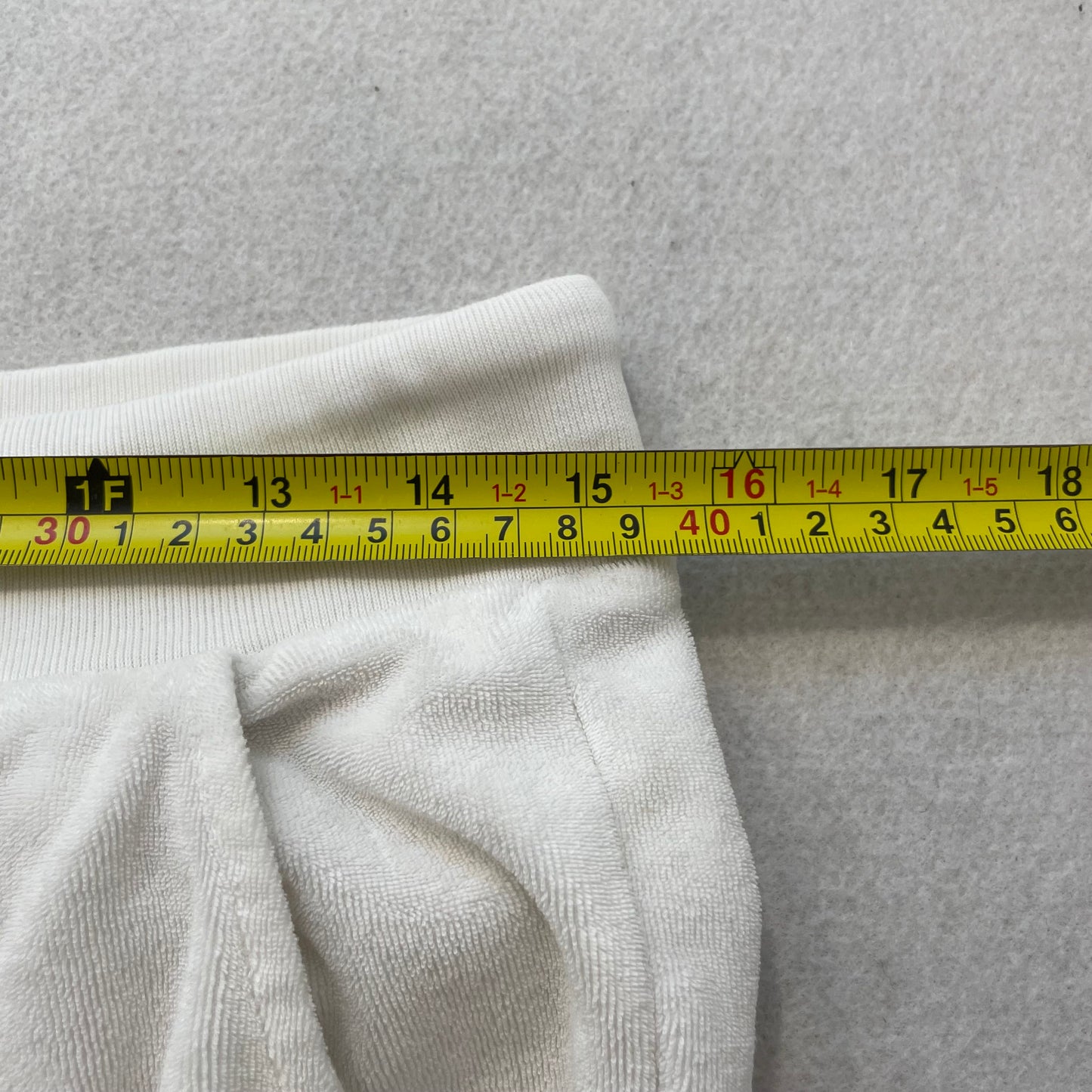Vintage Juicy Couture Women's White Terry Cloth Flared Track Pant Drawstring - S