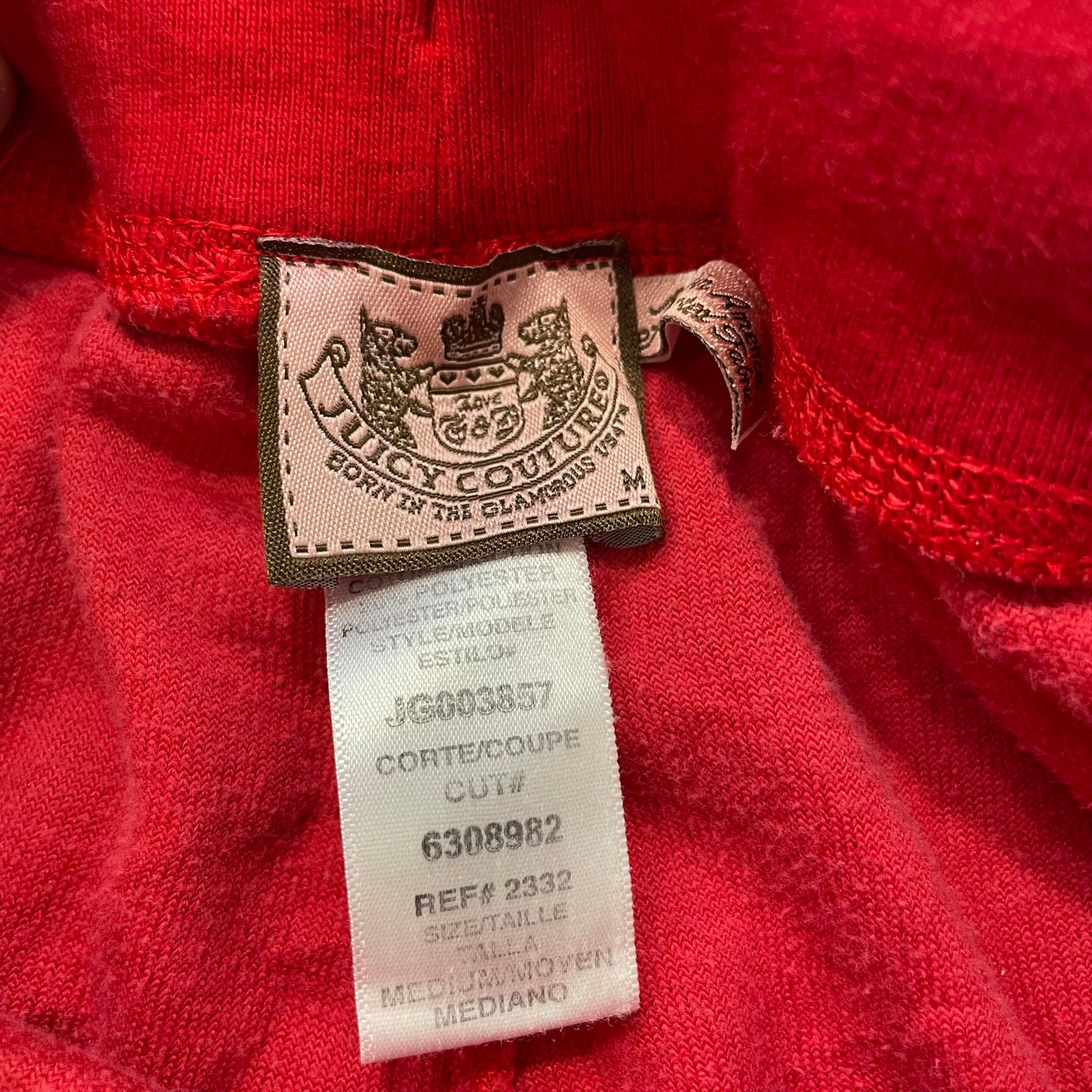 Juicy Couture Women's Red Velour Flared Track Pant Loungewear Preppy Y2K Size M