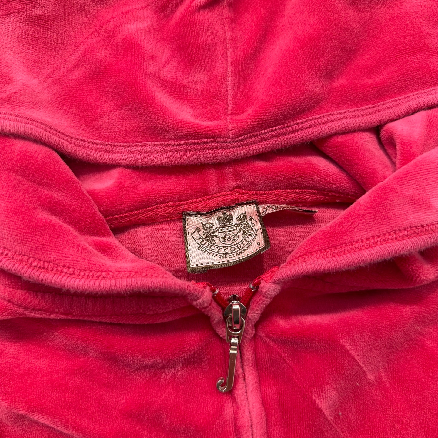 Vintage Juicy Couture Scottie Dogs Women's Hot Pink Velour Zip-Up Hoodie Size S