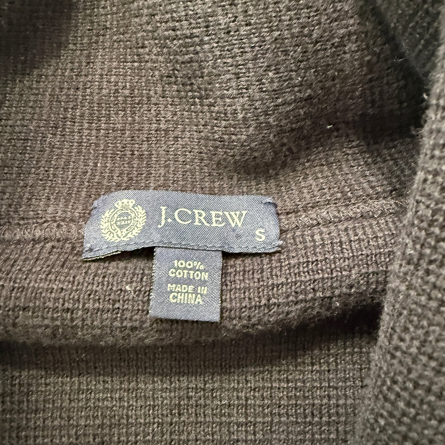 J. Crew Men's Black 100% Cotton Shawl Collar Cardigan Sweater Pockets Size S