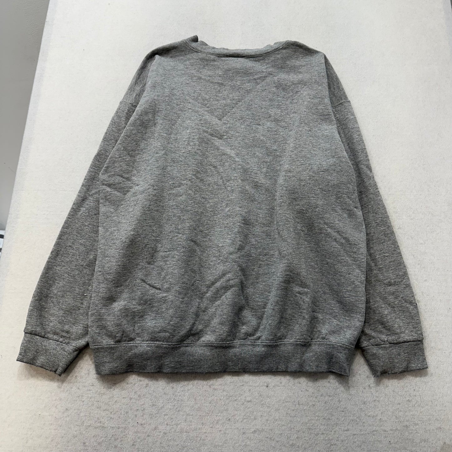 Nike Men's Heather Gray Cotton Boxy Fit Sweatshirt Crewneck Swoosh Logo Size L