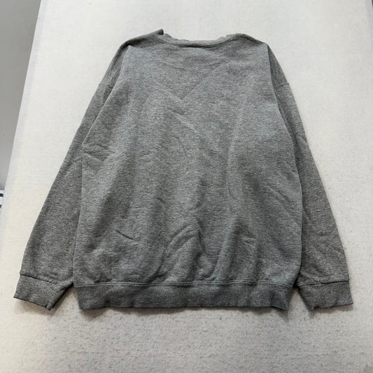 Nike Men's Heather Gray Cotton Boxy Fit Sweatshirt Crewneck Swoosh Logo Size L