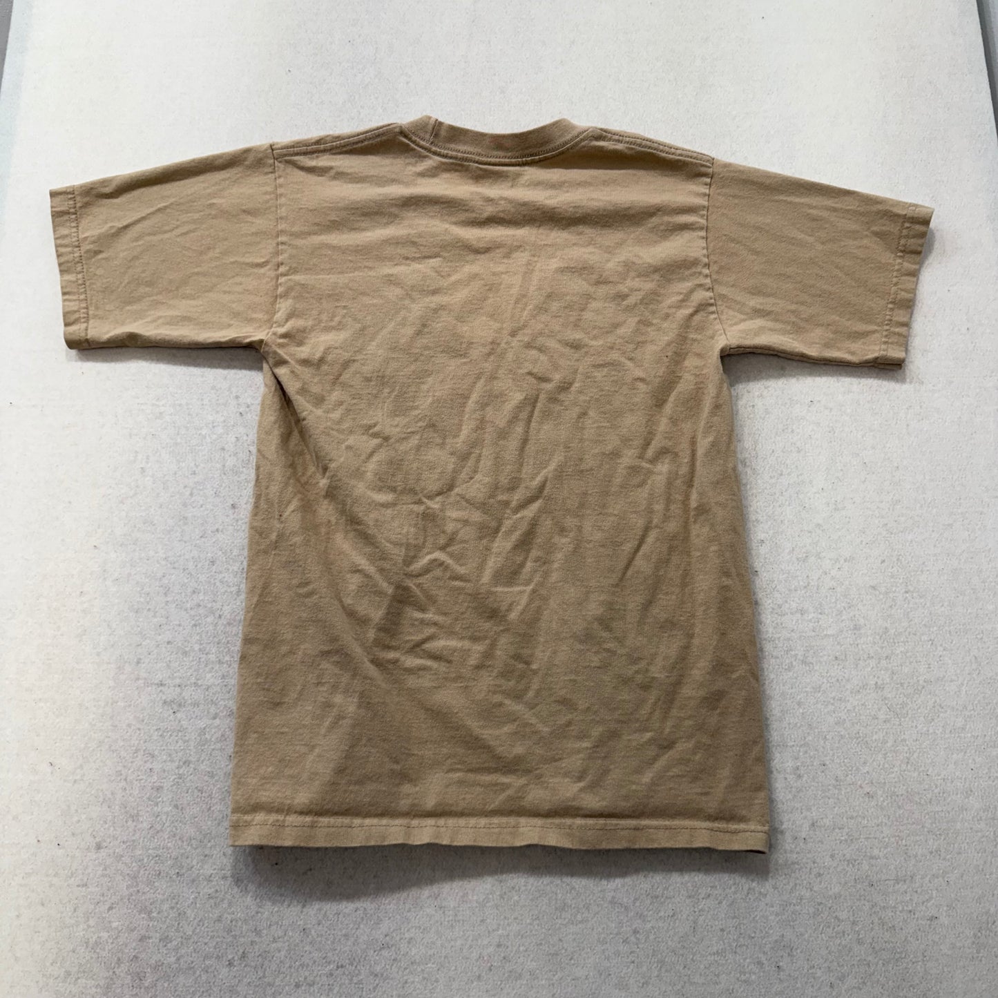 Pro Club Mens Taupe Cotton T-Shirt Short Sleeves Crew Neck Streetwear Tee Size S