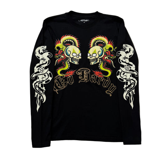ED HARDY “Dragon Skull” BLACK LONG SLEEVE TEE