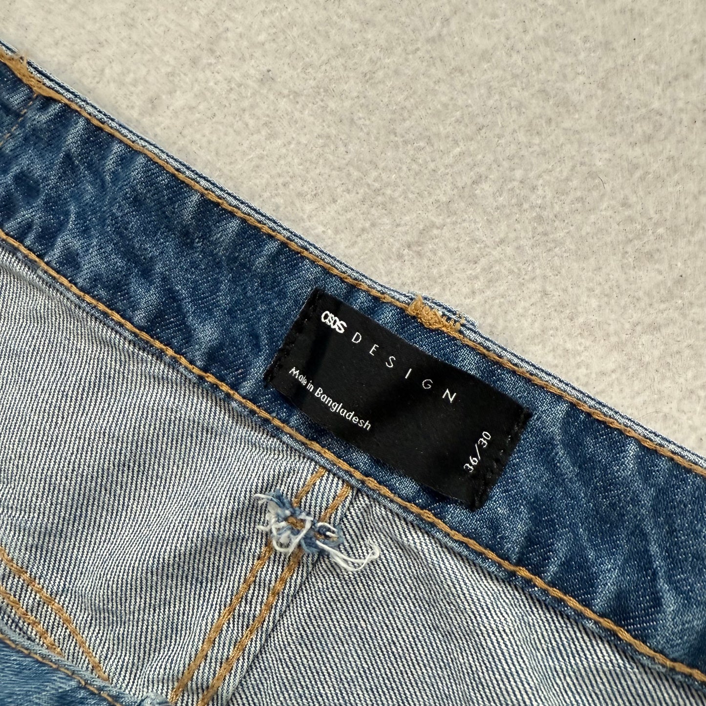 ASOS Design Women's Light Blue Denim Relaxed Straight Wide Leg Jeans Size 36