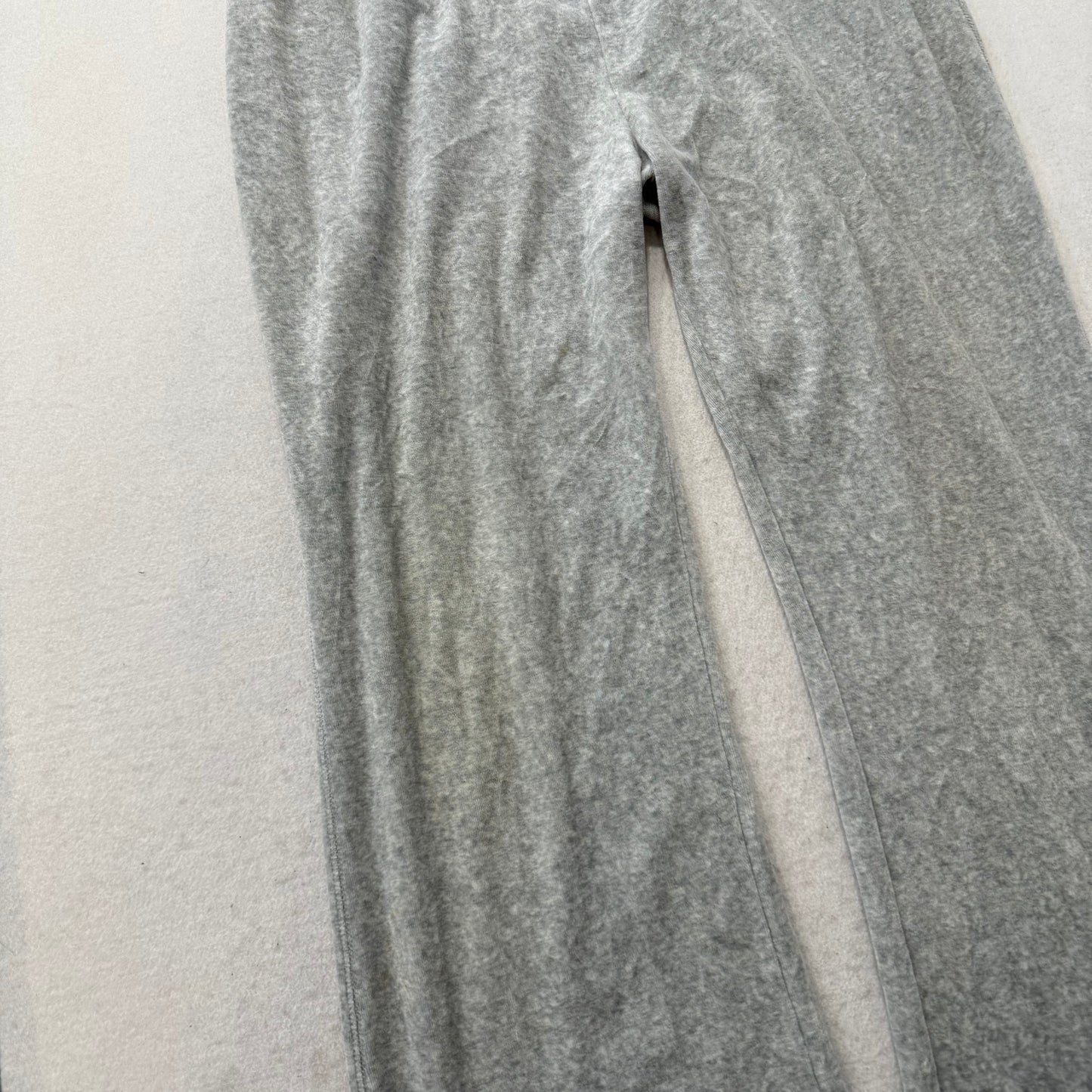 Juicy Couture Women's Heather Gray Velour Flared Track Pant Loungewear Size XL