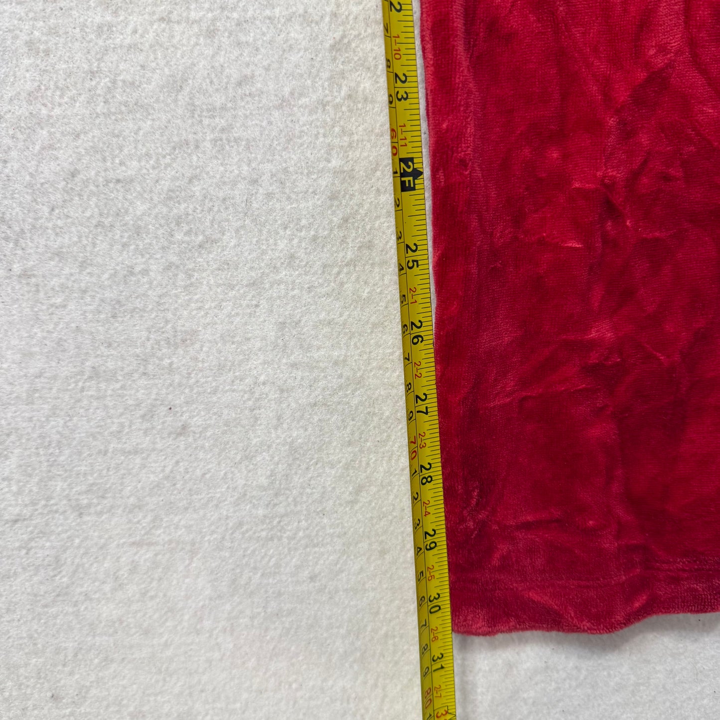 Vintage Juicy Couture Women's Red Velour Flared Track Pant Crown Logo Size L
