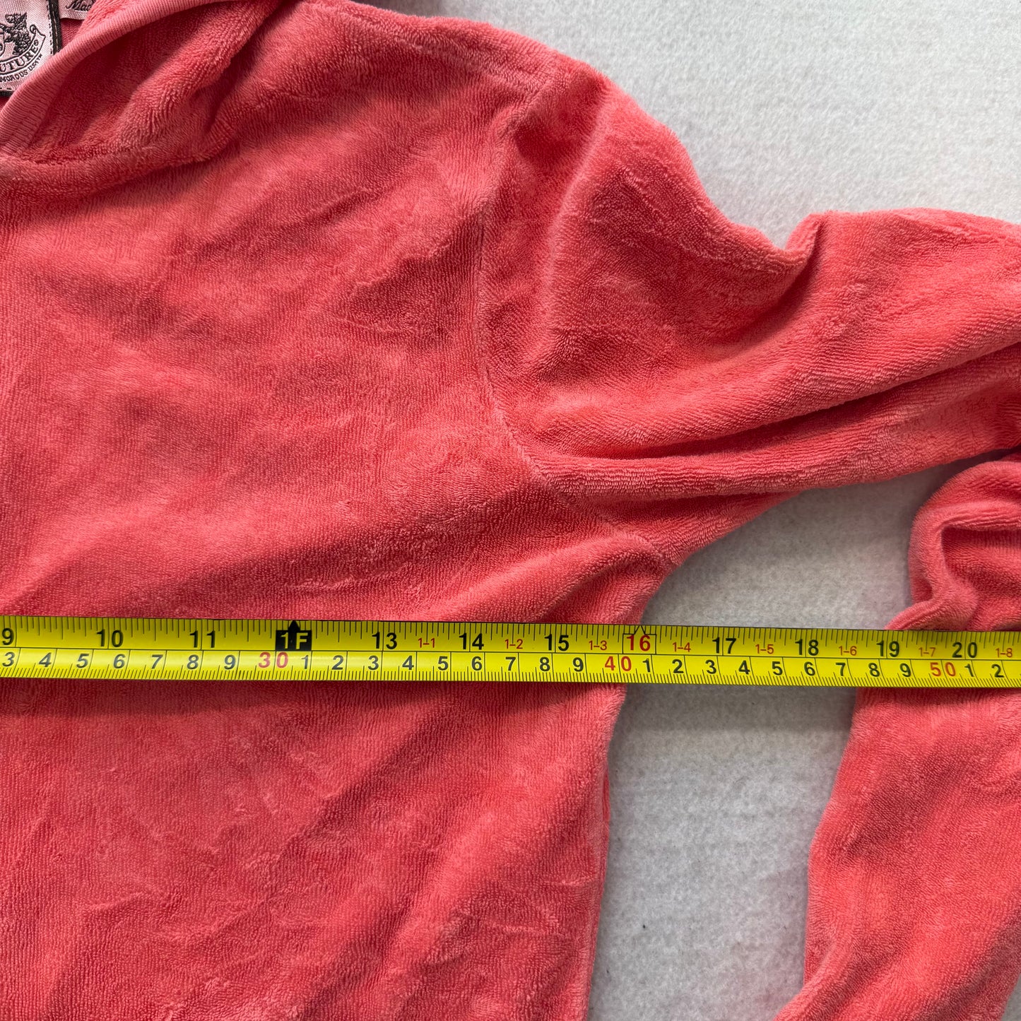 Vintage Juicy Couture Women's Guava Terrycloth Zip Up Hoodie Loungewear Size S