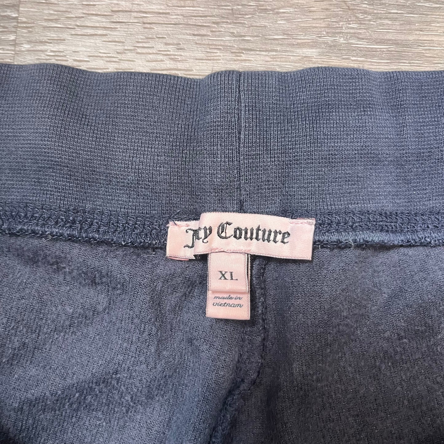 Juicy Couture Choose Juicy Women's Navy Velour Wide Leg Track Pant Logo Size XL