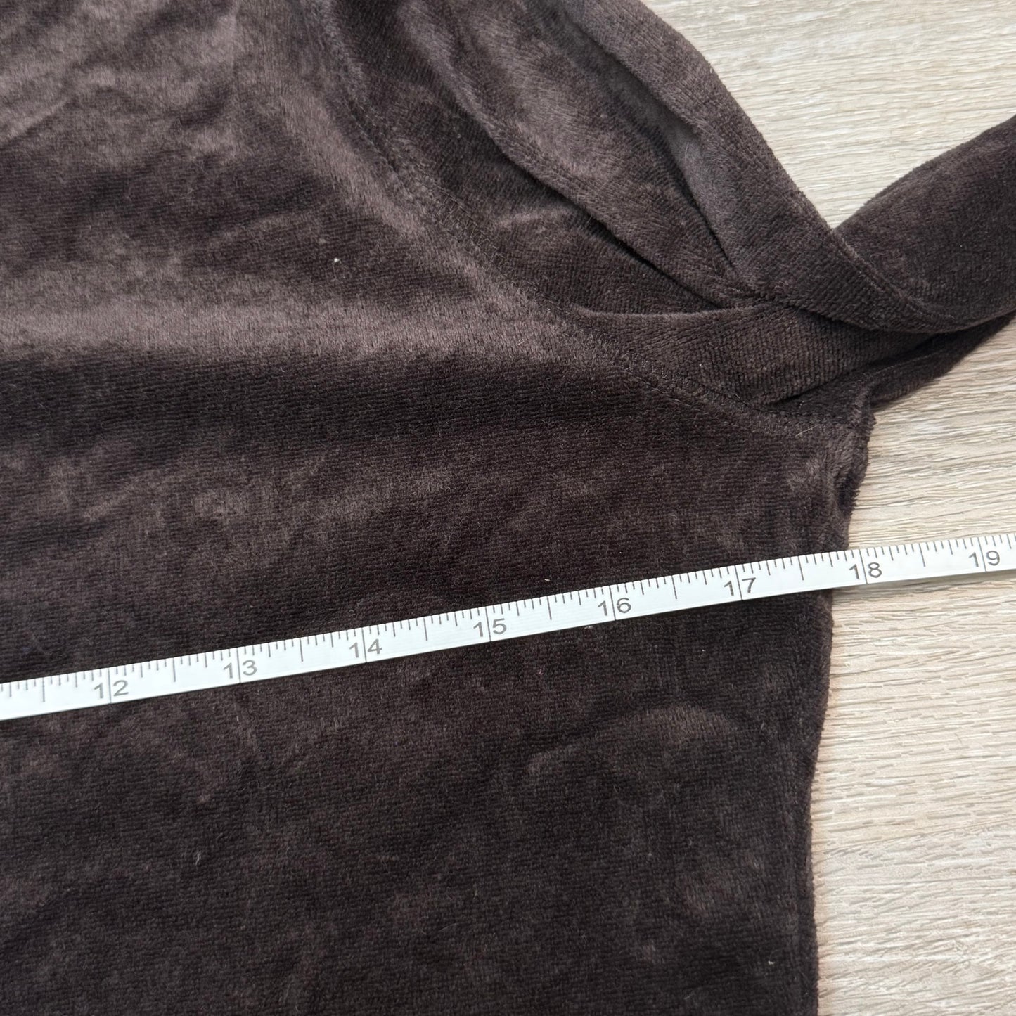 Vintage Juicy Couture Women's Dark Brown Velour Zip-Up Hoodie Loungewear Size L