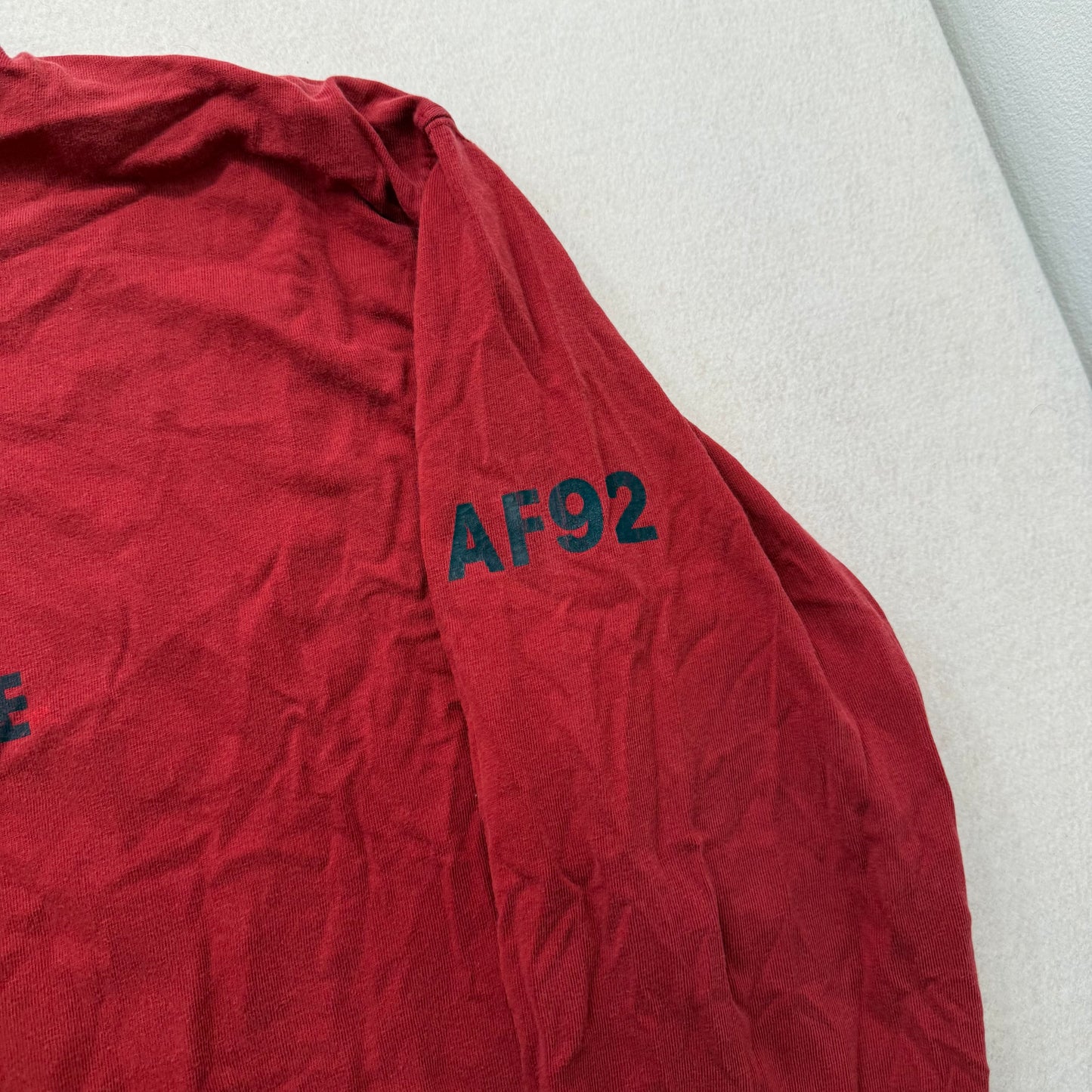 Abercrombie & Fitch Red AF92 Snowmobile Marathon Long Sleeve T-Shirt Size S