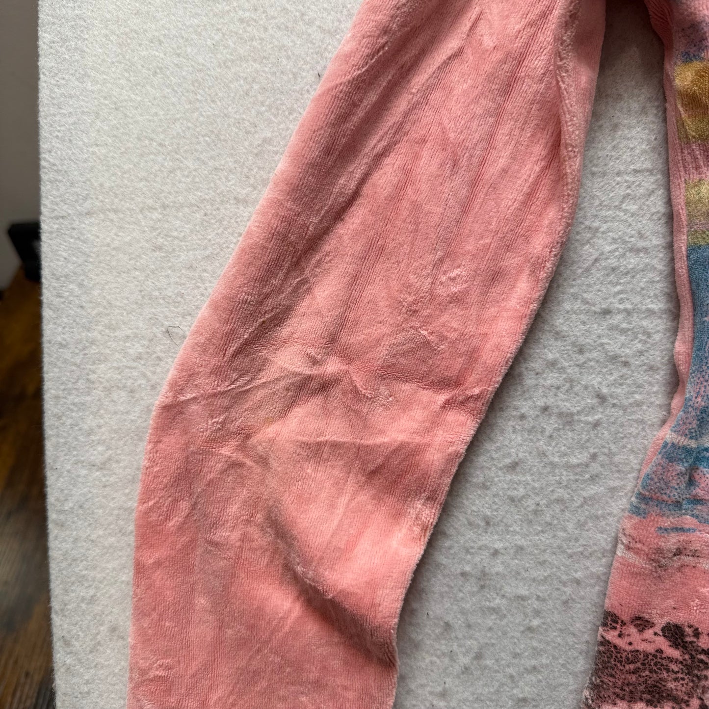 Juicy Couture Women's Pink Velour Zip-Up Hoodie Back Beach Sunset Graphic Size M