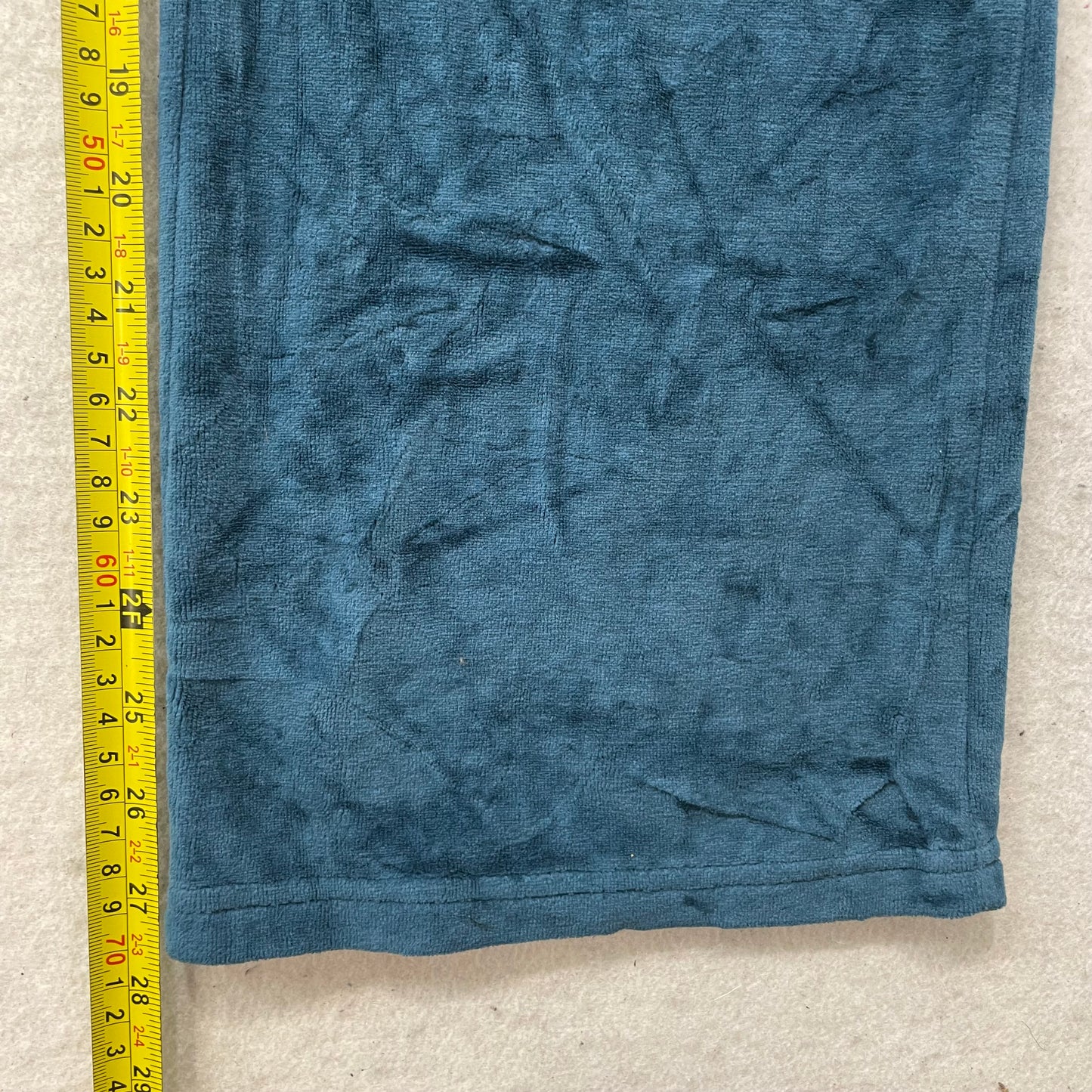 Juicy Couture Women's Teal Velour Flare Leg Track Pant Drawstring Pockets Size M
