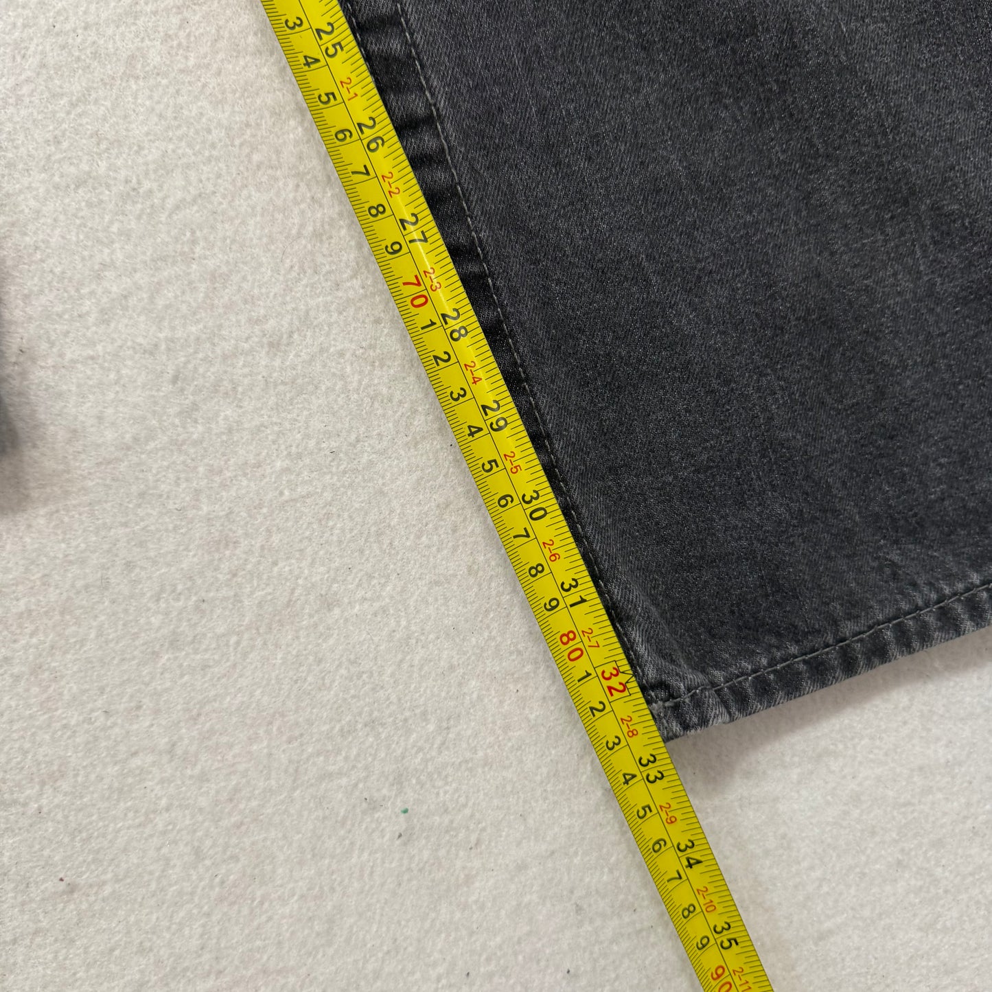 True Religion Gray Denim Straight Jeans Signature Horseshoe Snap Pocket Waist 38