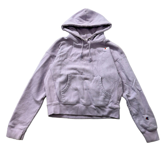Champion Reverse Weave Women's Lavender Fleece Cropped Hoodie Pullover Size M