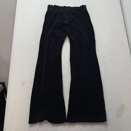 2003 Vintage Juicy Couture Women's Black Velour Flared Track Pants Y2K Size S