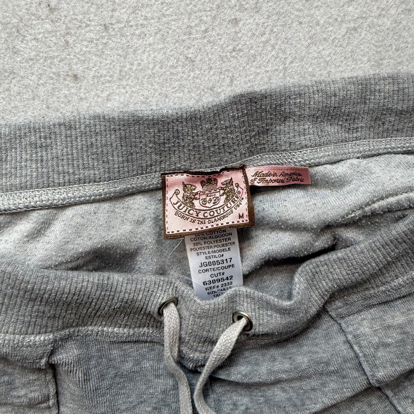 Juicy Couture Women's Heather Grey Velour Flared Track Pants Pockets Y2k Size M
