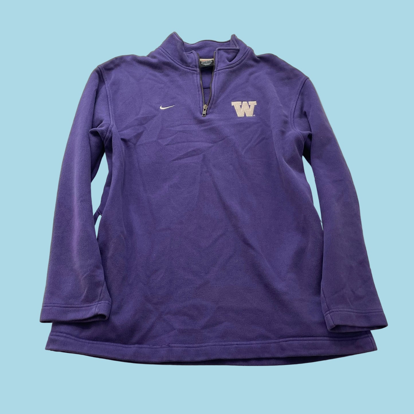 Nike Washington Huskies Men's Purple Pullover Sweatshirt Quarter Zip Size L