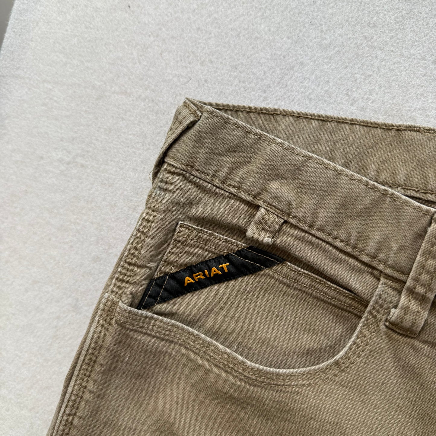 Ariat Rebar M4 Men's Khaki Canvas Straight Leg Work Pant Relaxed Fit Size 42x30