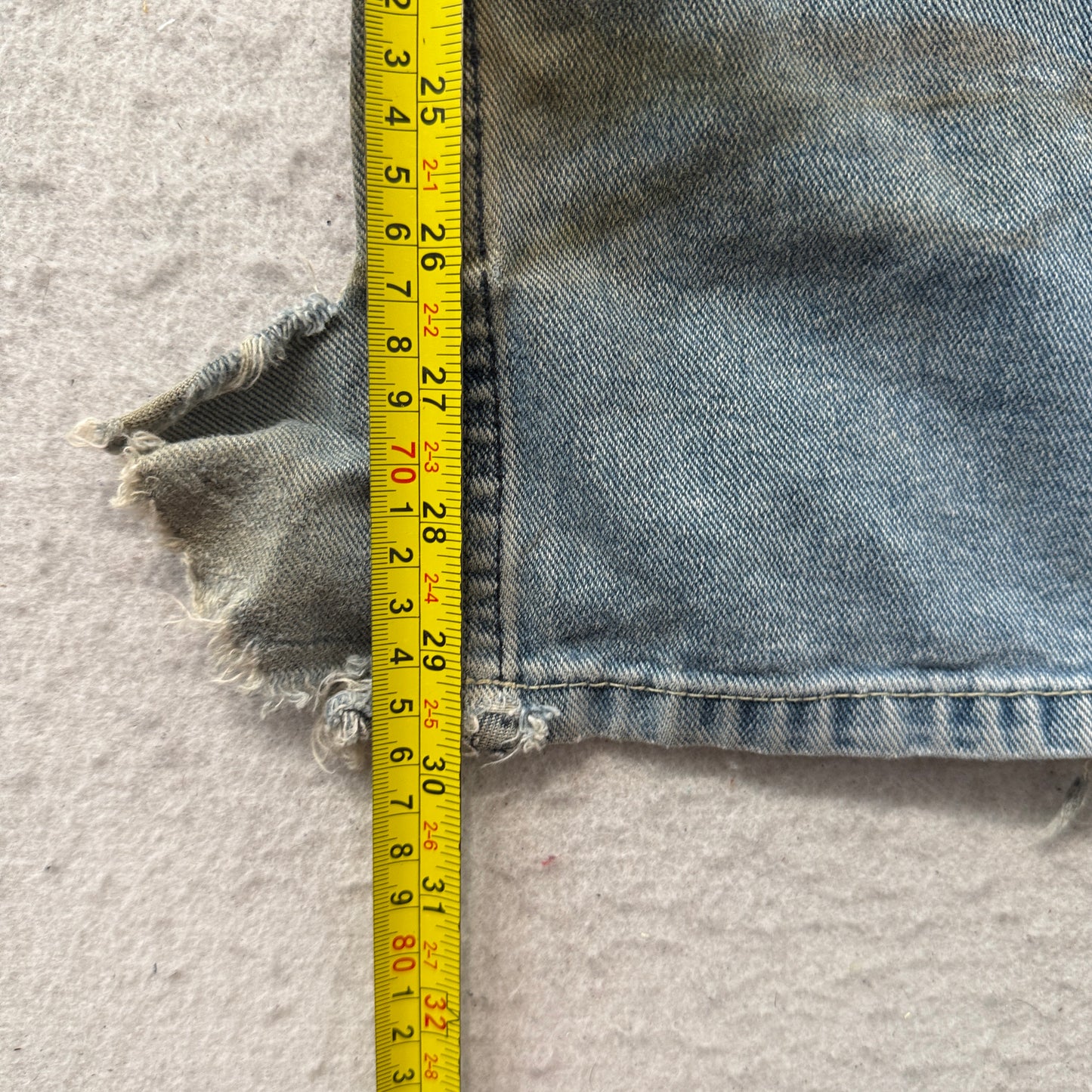 Old Navy Brand Men's Blue Denim Carpenter Jeans Pockets Distressed Size W33