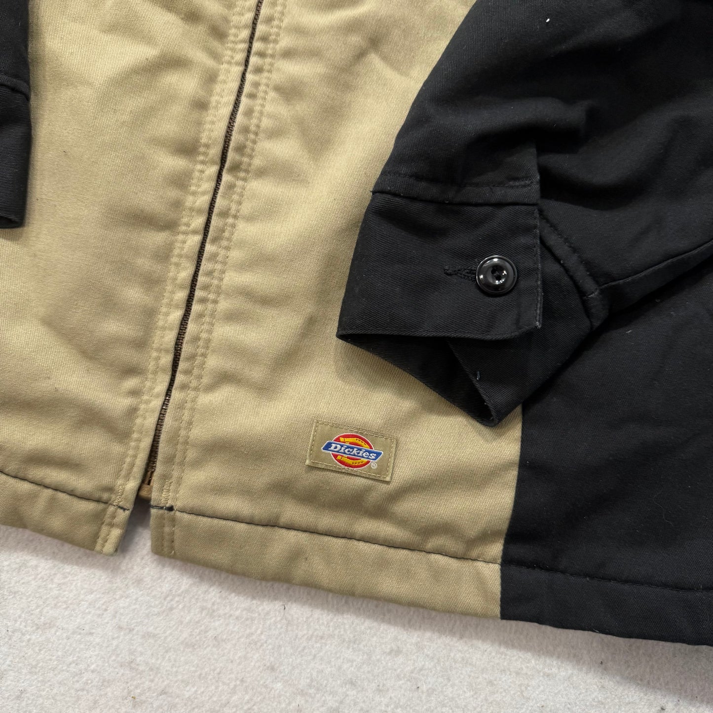 Dickies Men's Black Tan Quilted Lined Full-Zip Workwear Eisenhower Jacket Size L