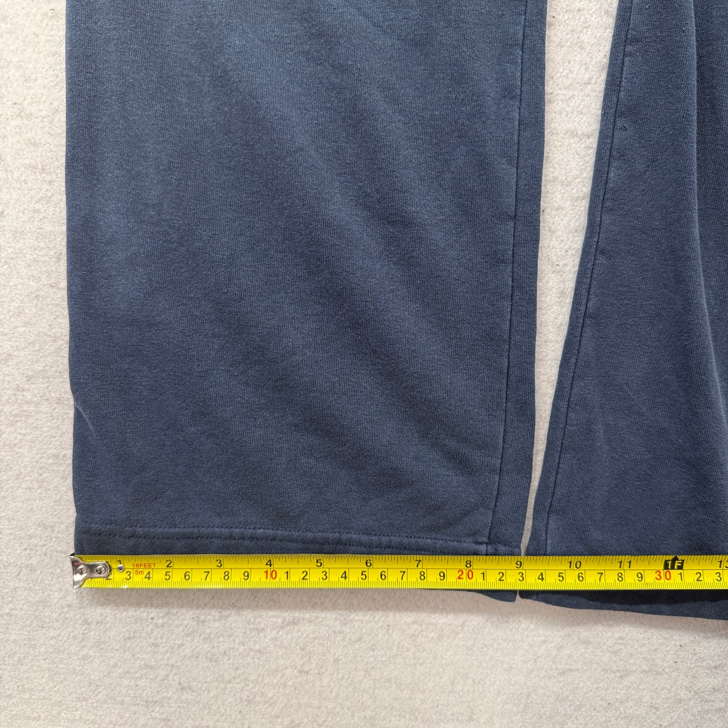 Nike Women's Navy Blue Wide Leg Sweatpants Drawstring Swoosh Logo Relaxed Size L