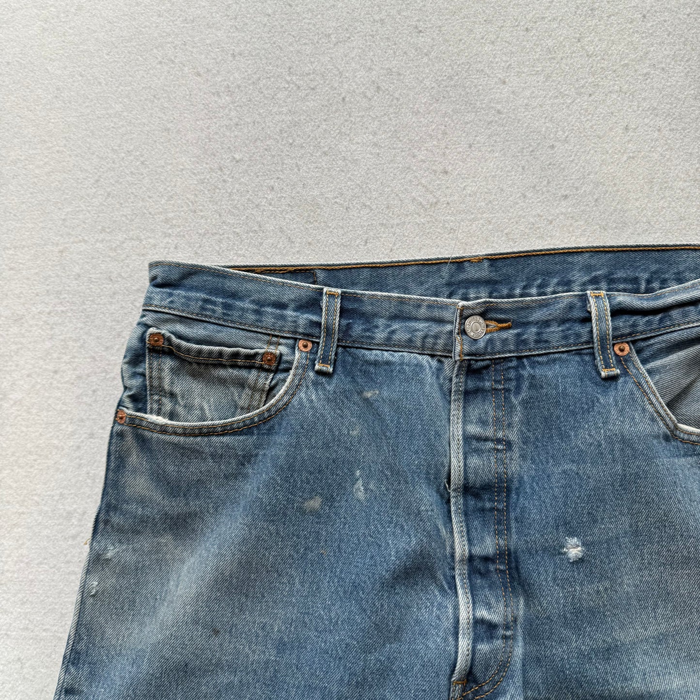 Levi's 501xx Mens Blue Cotton Denim Straight Jeans Button Fly Classic Size 38x36