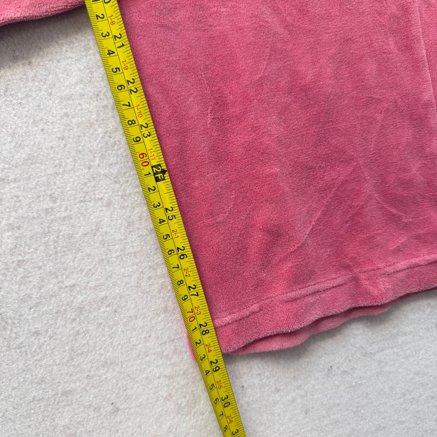 Vintage Juicy Couture Womens Dusty Rose Velour Flared Track Pant Low Rise Size L