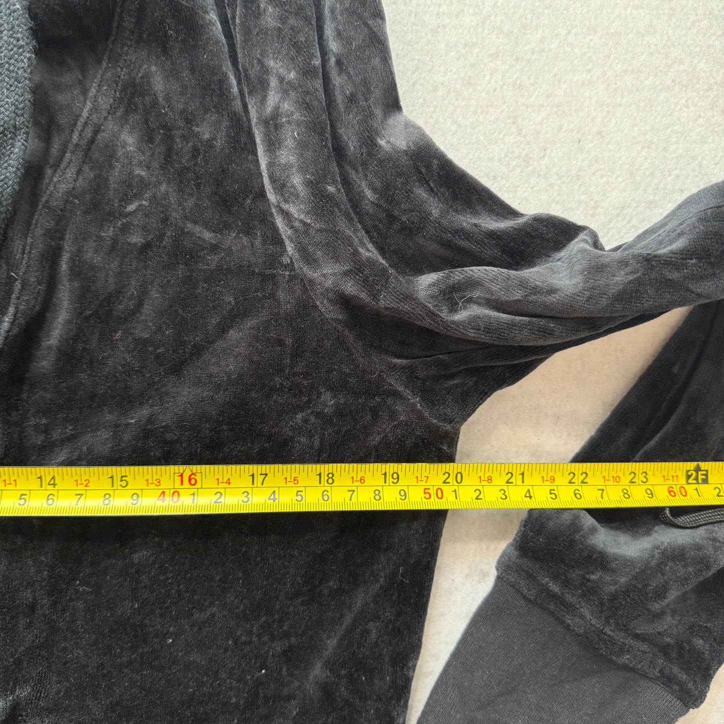 Juicy Couture Women's Black Velour Zip-Up Biker Hoodie Zip Pockets Y2K Size XL