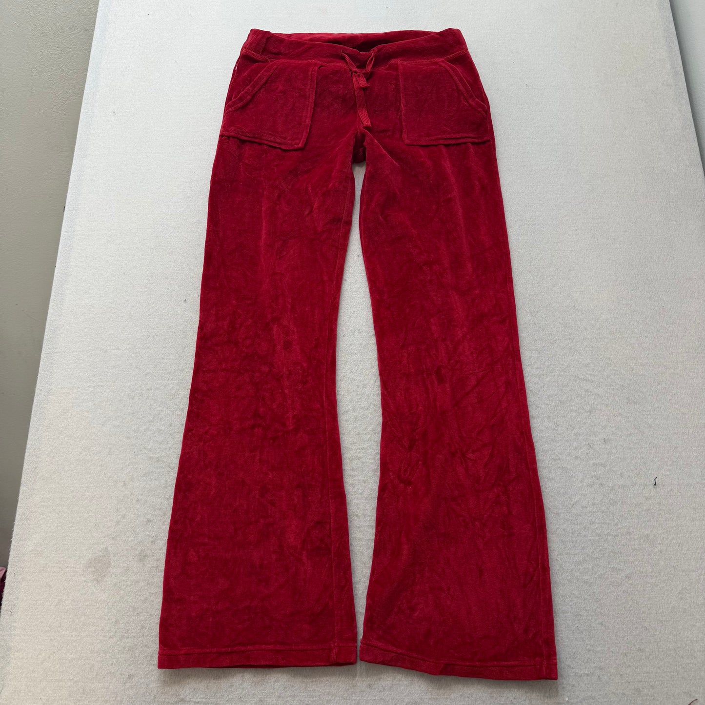 Juicy Couture Women Maroon Zip-Up Hoodie & Drawstring Pants Tracksuit Set Size S