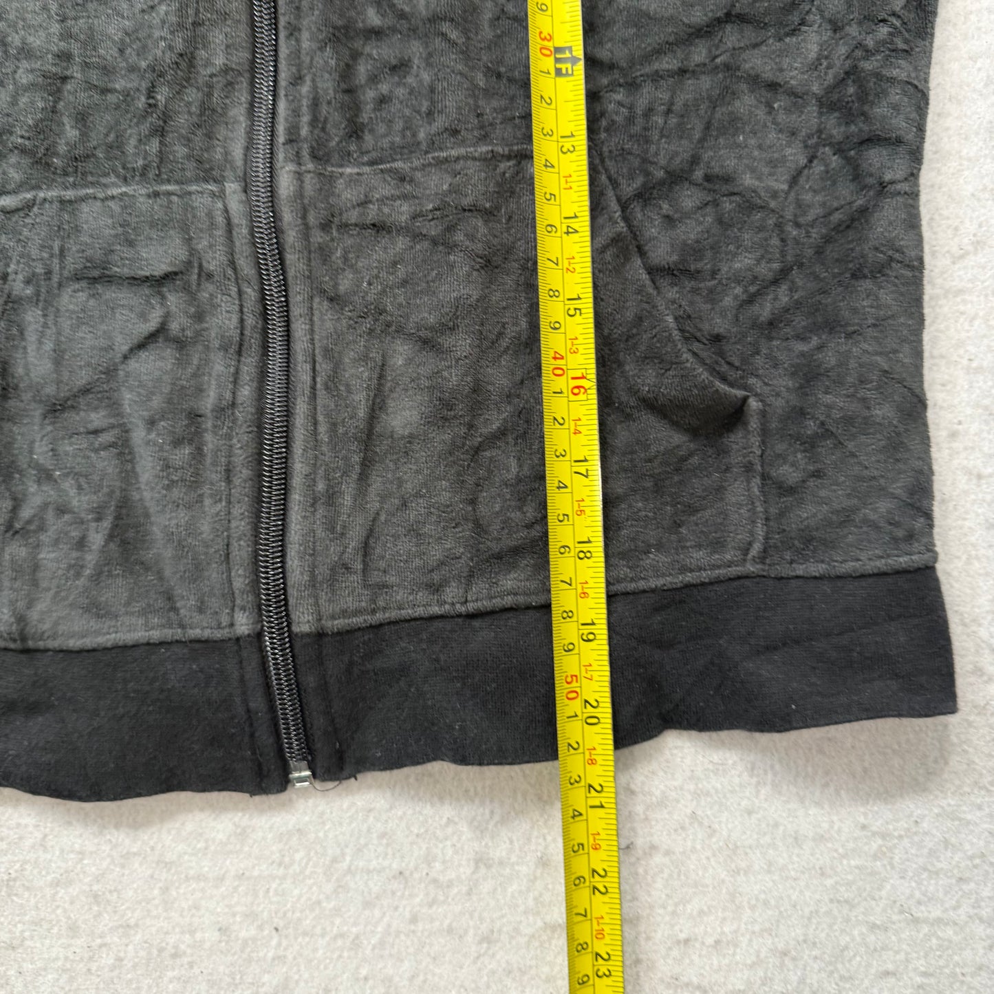 Vintage Juicy Couture Womens Charcoal Velour Zip-Up Hoodie Drawstring Y2k Size S