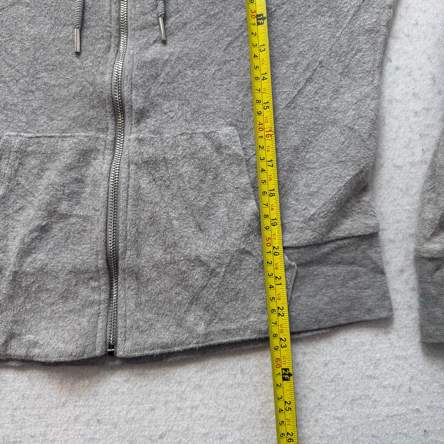 Bebe Sport Women's Gray Terry Cloth Full Zip Hoodie Casual Wear Pockets Size M