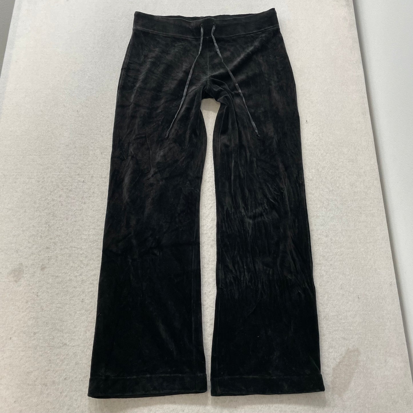 Vintage Juicy Couture Women's Black Velour Tracksuit Set Jacket & Pant Size M/S